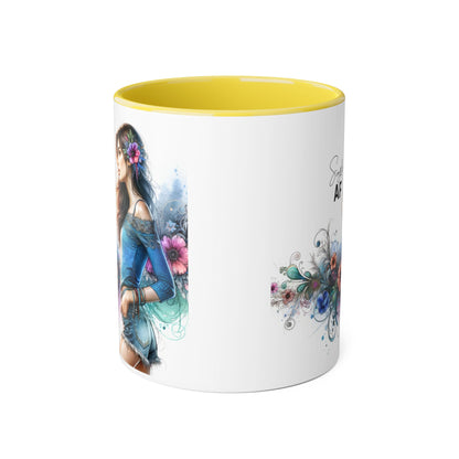 Vibrant Accent Mug - Perfect Gift for Singles, Fun Coffee Cup, Floral Artwork, Sassy Home Decor, Unique Birthday Present