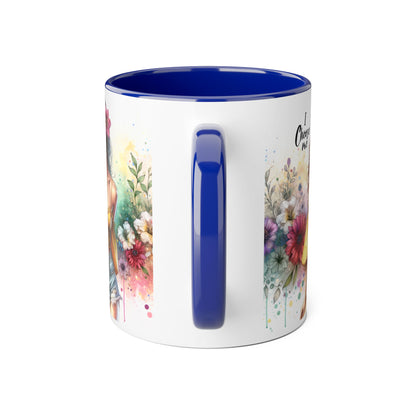 I Choose Me Floral Themed Accent Mugs, 11oz - Eco-Friendly Gift for Self-Care, Birthdays, Friends, Tea Lover, Inspirational Quotes