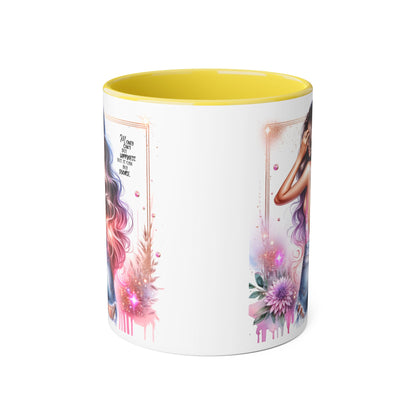 Money Can't Buy Happiness But It Can Buy Divorce Humoristic Gorgeous Floral Accent Mug, Inspirational Coffee Cup, Perfect Gift for Her, Girl Boss Mug, Motivational Drinkware