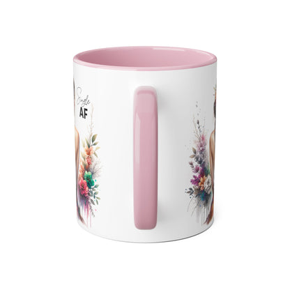 Single AF Bohemian Accent Mug - Smile AF, Floral Coffee Cup, Gift for Her, Inspirational Drinkware, Home Décor, Unique Present