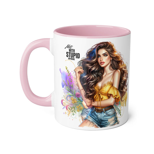 Not With Stupid Anymore Humoristic 11oz Accent Mug