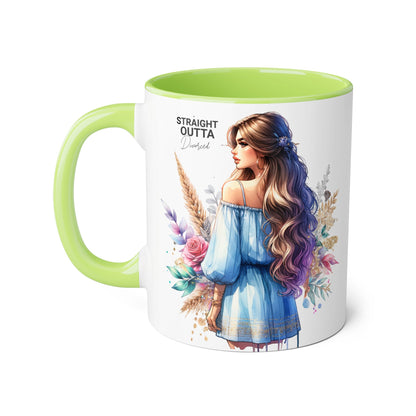 Straight Outta Divorced Humoristic Artistic Accent Mug -  Inspiring Gift for Her, Coffee Tea Cup, Home & Kitchen Decor, Personalized Unique Gift