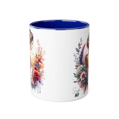 Single AF Floral Elegance Mug, Custom Coffee Cup, Gift for Her, Bridesmaid Present, Artful Design, Home Decor