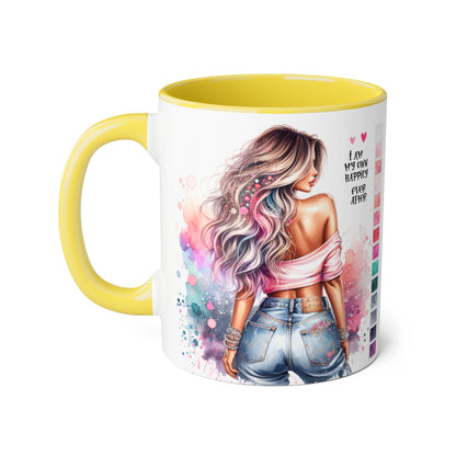 I Am My Own Happily Ever After Colorful Inspirational Accent Mug - Perfect for Coffee Lovers, Art Enthusiasts, Gift Ideas, Motivational Coffee Cup, Cozy Vibes