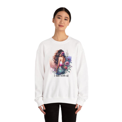 1-800-Boys-Lie Boss Babe Floral Sweatshirt | Unisex Comfortable Crewneck, Trendy Gift for Her, Affirmation Clothing, Cozy Fashion