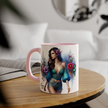 I Choose Me Boho Floral Accent Mug, Choose Me Coffee Cup, Unique Gift for Her, Art Mug, Colorful Drinkware