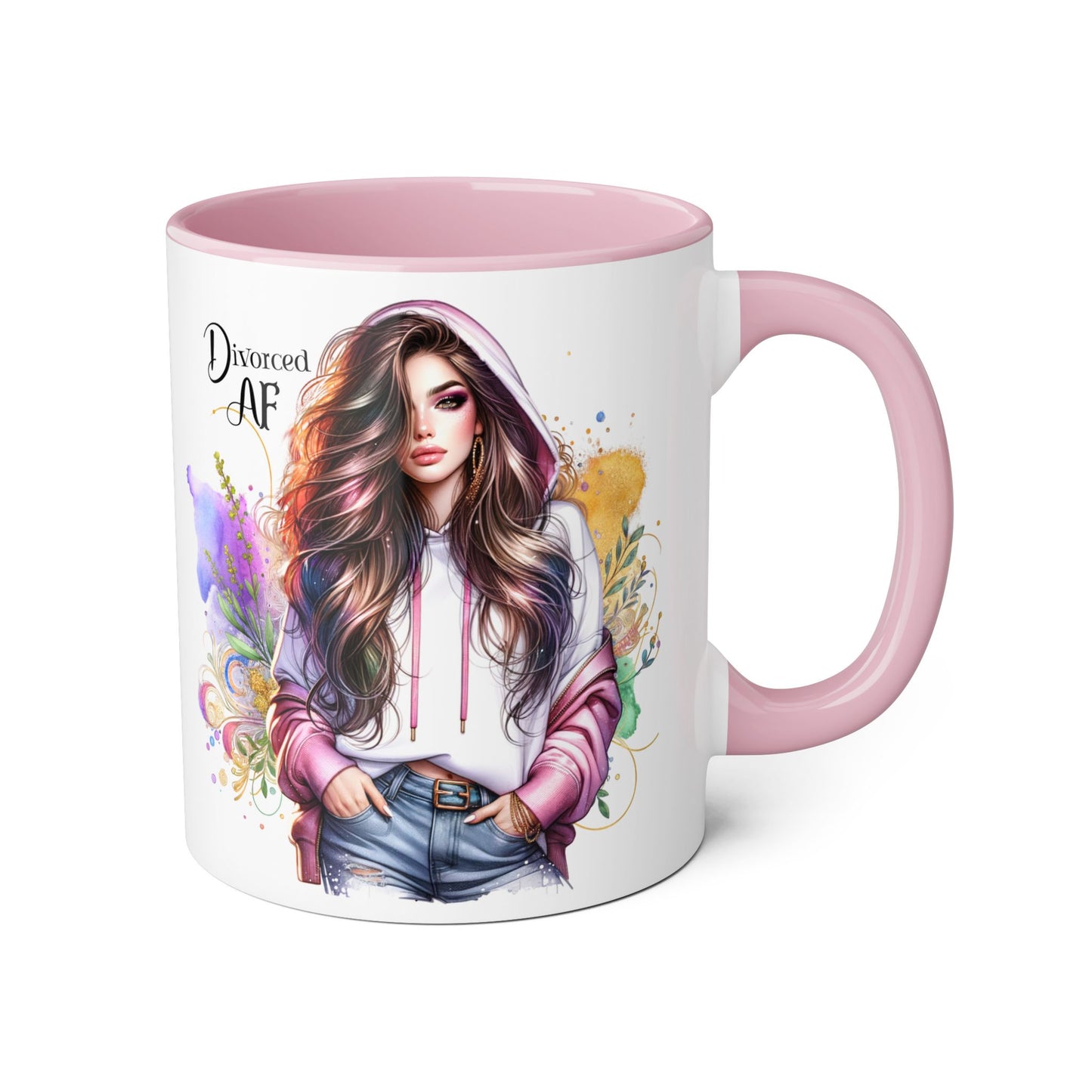 Divorced AF Accent Mug, 11oz - Empowering Coffee Cup for Strong Women, Gift for Divorcee, Self-Care Mug, Celebrate New Beginnings