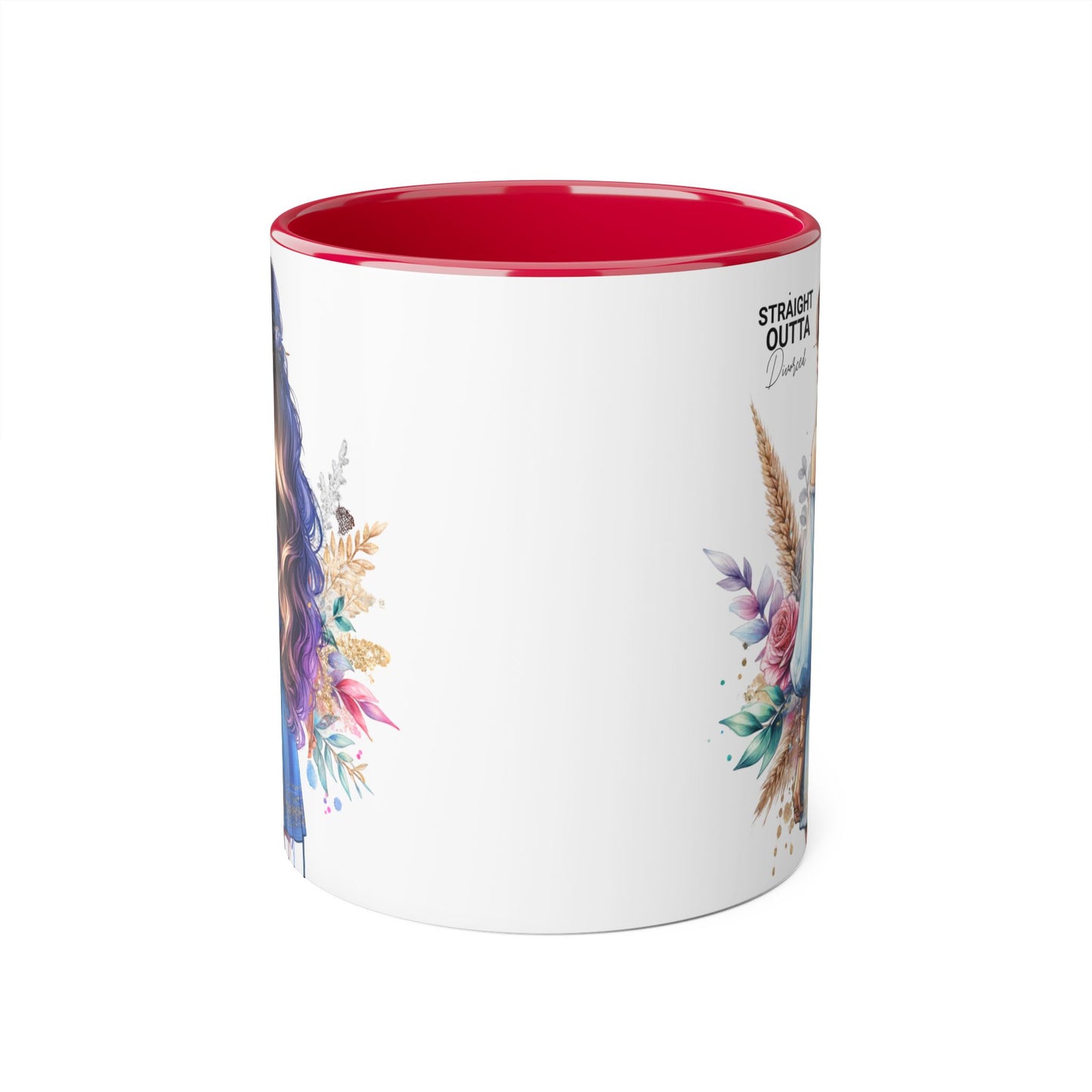 Straight Outta Divorced Humoristic Artistic Accent Mug -  Inspiring Gift for Her, Coffee Tea Cup, Home & Kitchen Decor, Personalized Unique Gift