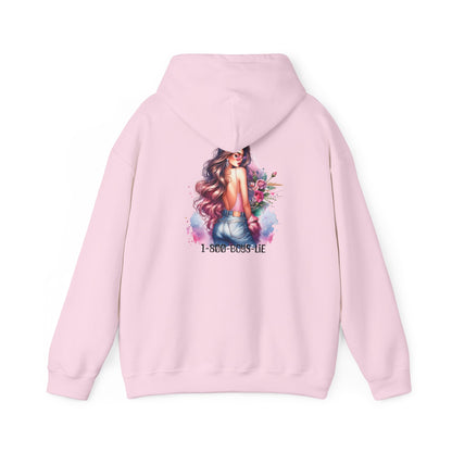 1-800-Boys-Lie Floral Art Hooded Sweatshirt, Cozy Unisex Hoodie, Everyday Wear, Gift for Her, Casual Style