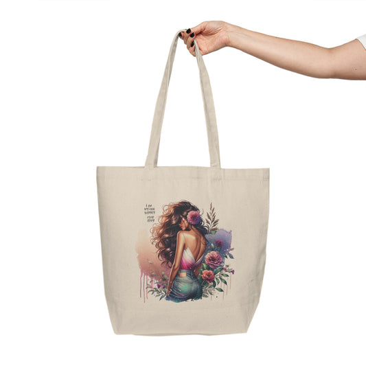 I Am My Own Happily Ever  After Floral Artistic Tote Bag, Eco-Friendly Shopping Bag, Boho Style Gift, Market Tote, Summer Accessory, Women’s Handbag