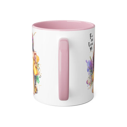 Free and Loving Me Vibrant Accent Mug, Colorful Coffee Cup for Self-Care