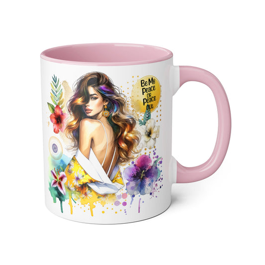 Mug - Be My Peace or Peace Out Accent Mug 11oz