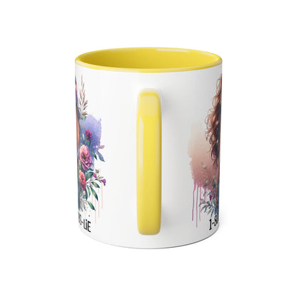 1-800-BOYS-LIE Floral Glam Accent Mug - 11oz Cool Coffee Cup for Stylish Sips, Perfect for Gifts, Parties, or Everyday Use
