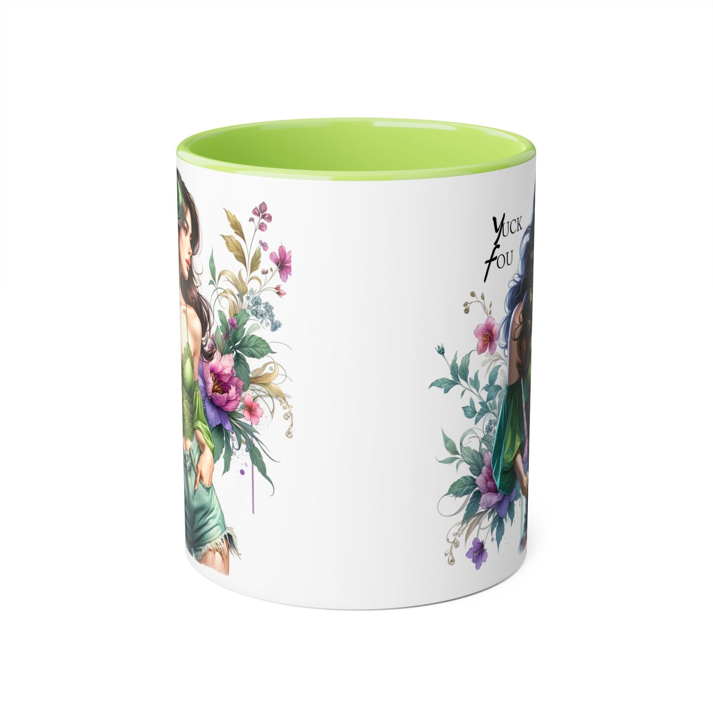 Yuck Fou Vibrant Accent Mug with Floral Design, Gift for Coffee Lovers, Artistic Coffee Mug, Unique Home Decor, Birthday Present, Tea Mug