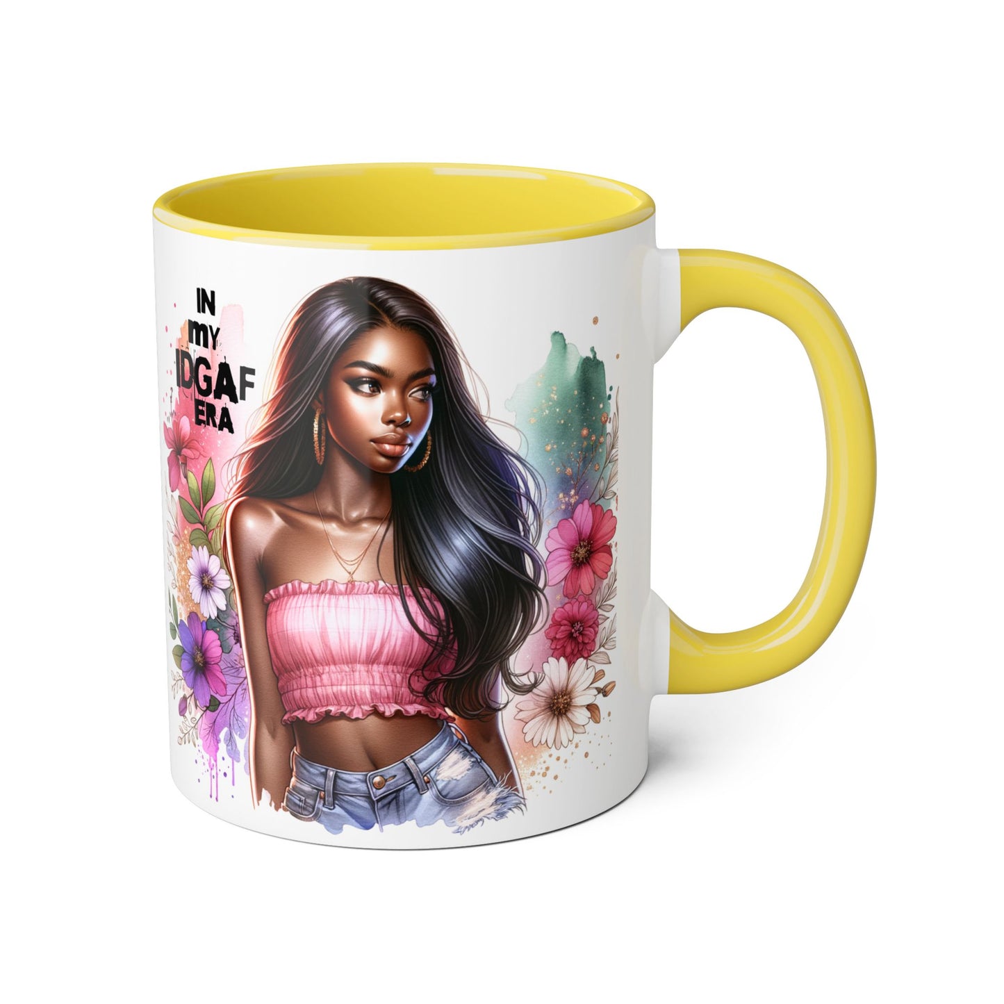 Empowering IDGAF Era Mug | Bold Coffee Cup | Inspirational Gift | Floral Art | Self-Love Statement