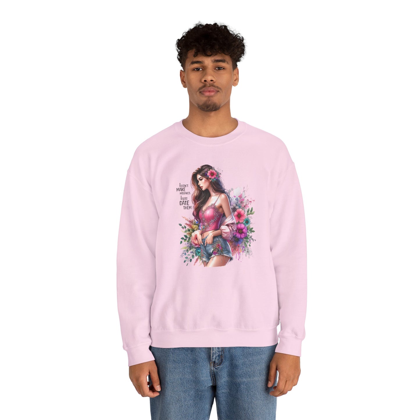 I Don`t  Make Mistakes, I Just Date Them Floral Fantasy Crewneck Sweatshirt, Boho Sweatshirt, Spring Fashion, Gift for Her, Cute Sweatshirt, Cozy Wear