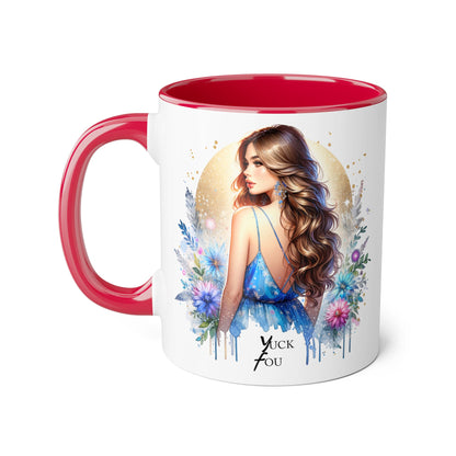 Yuck Fou Floral Accent Mug Collection - Inspirational Coffee Cup for Women, Unique Gift for Friends, Home Decor, Birthday Present, Self-Care Tea Mug