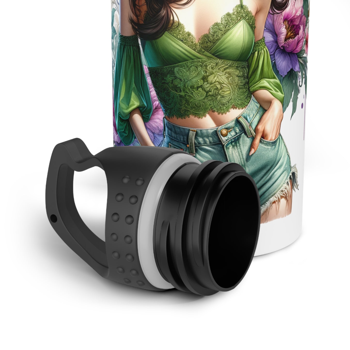 I Am My Own Happily Ever After Stylish Stainless Steel Water Bottle, Eco-Friendly Bottle, Floral Water Bottle, Gift for Her, Outdoor Hydration Solution