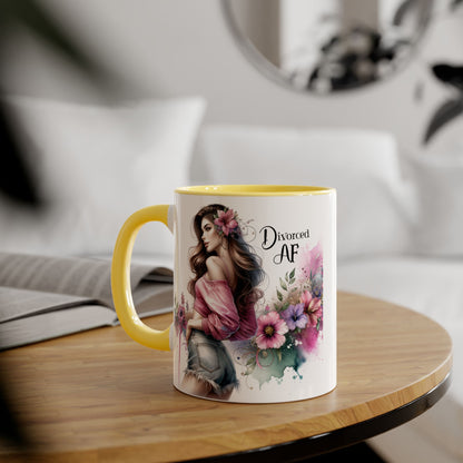 Divorced AF Accent Mug, Empowering Gift for Newly Divorced, Coffee Lover Mug, Inspirational Drinkware, Funny Divorce Humor