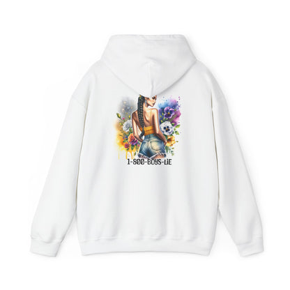 1-800-Boys-Lie Colorful Artistic Hoodie with Quote, Unisex Sweatshirt for Casual Outfits, Gift for Her, Trendy Streetwear, Bold Graphic Design