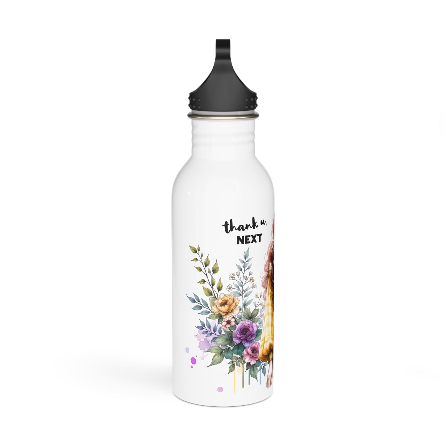 Thank U, Next Floral Motivational Water Bottle, Inspirational Gift for Her, Eco-Friendly Hydro Flask, Unique Art Design, Perfect for Fitness or [...]