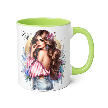 Empowered Diva Mug-Divorced AF, 11oz - Dreamy Floral Design, Perfect Gift for Divorced Friends, Birthday, Self-Care, Coffee Lovers