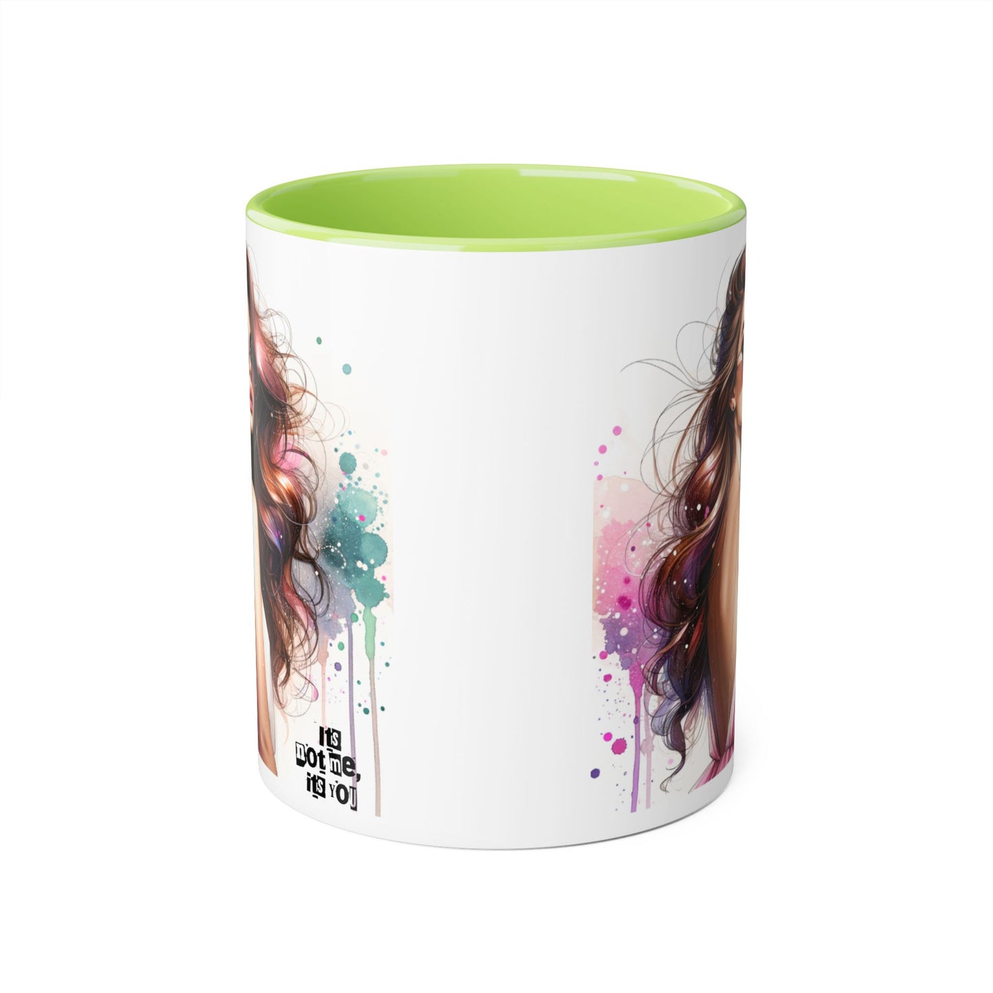 It's Not Me, It's You Humoristic Chic Abstract Accent Mug, Vibrant Coffee Cup, Trendy Gift for Her, Colorful Art Mug, Fashionista Drinkware