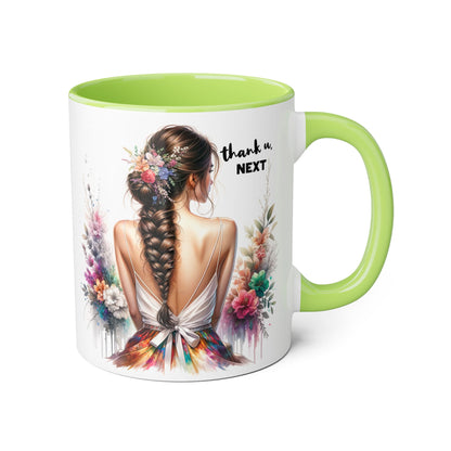 Thank U, Next Floral Thank You Accent Mug - Ideal Gift for Friends, Home Decor, Coffee Lovers, Birthday, Appreciation Moments, Artful Drinkware