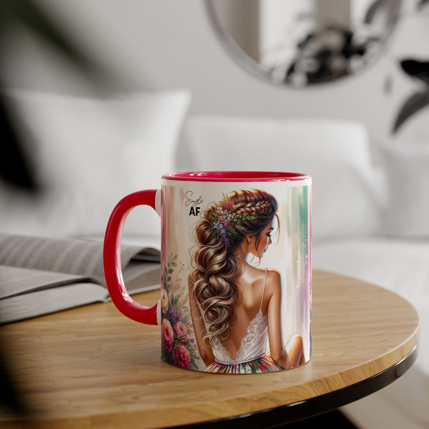 Elegant Floral Accent Mug - Perfect for Coffee Lovers, Gift for Her, Tea Time, Home Decor, Birthdays or Celebrations