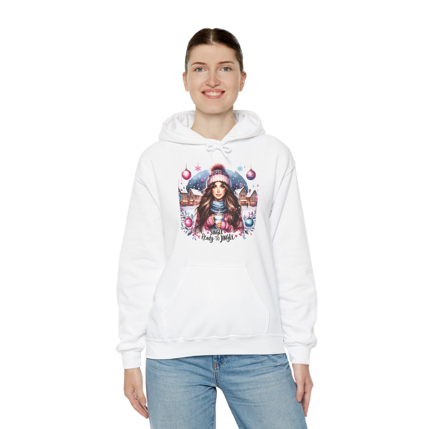 Christmas Hooded Unisex Sweatshirt - Single And Ready to Jingle