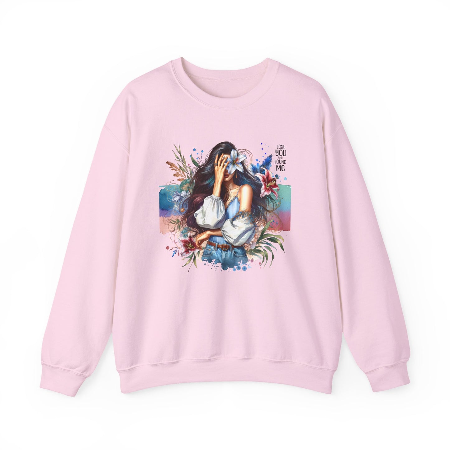 Lost You And Found Me Artistic Unisex Sweatshirt for Comfort and Style - Cozy Apparel, Gift for Her, Trendy Fashion, Relaxed Fit, Casual Wear