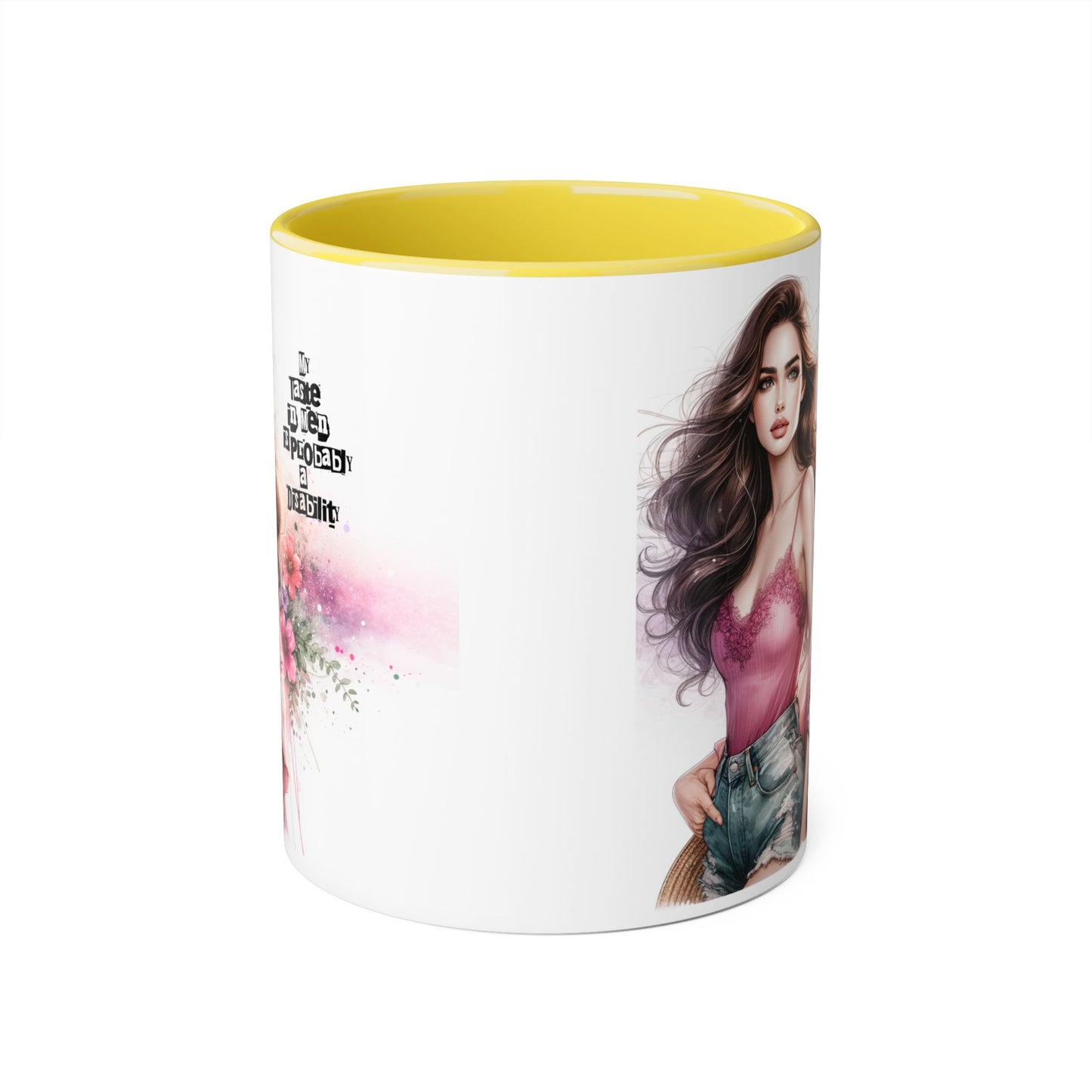 Funny Accent Mug - My Taste in Men is Probably a Disability Humor 11oz Cup
