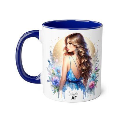 Single AF Gorgeous Floral Accent Mug, Perfect for Coffee Lovers, Unique Gift for Her, Boho Aesthetic, Personalized Tea Mug, Great for Birthdays