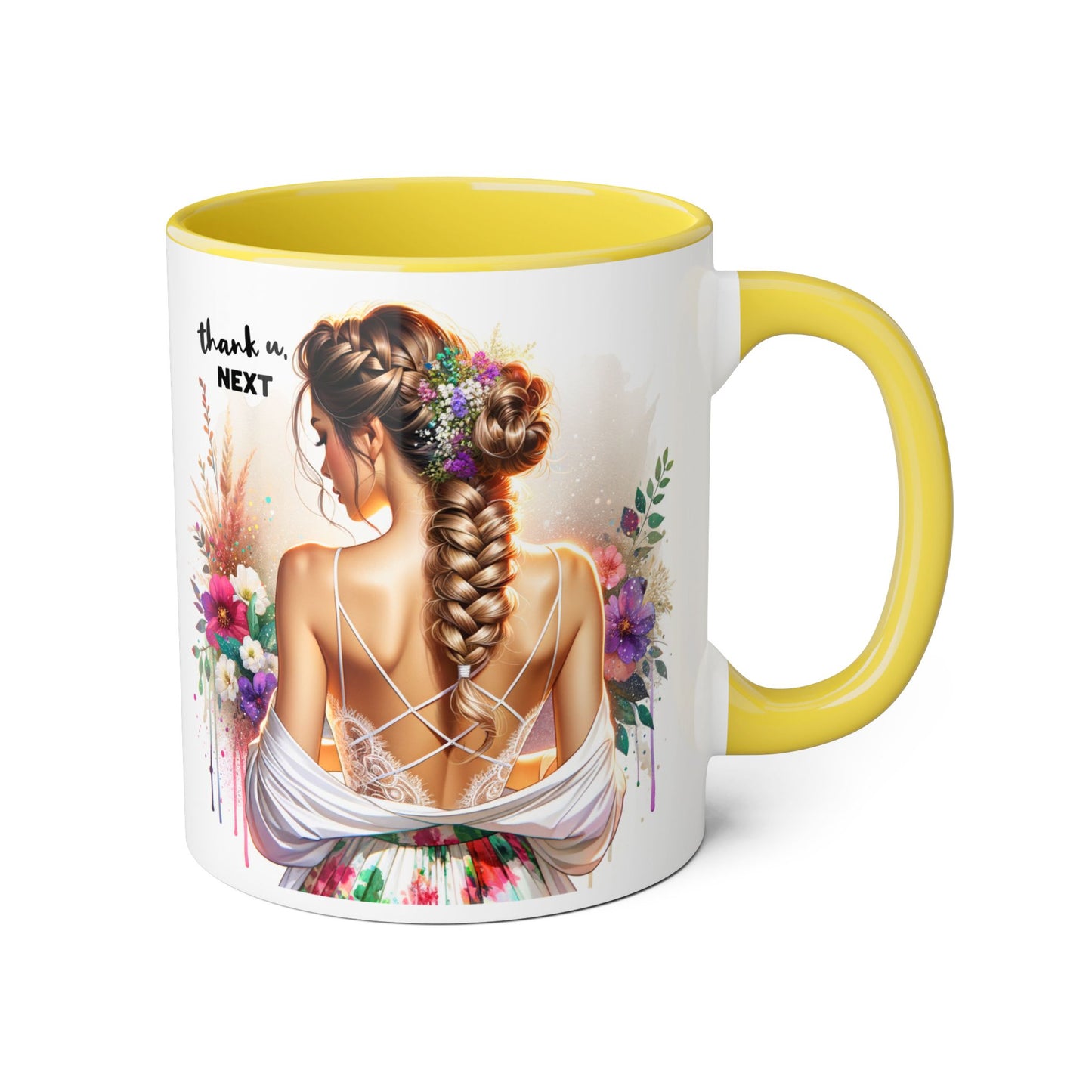 Thank U, Next Chic Floral Accent Mug, Next Season Inspired Coffee Cup, Gift for Her, Boho Style Drinkware, Home Decor, Unique Birthday Present