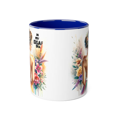 Bold Floral IDGAF Era Mug, Artistic Coffee Cup, Gift for Her, Self-Care, Coffee Lovers, Inspirational Drinkware