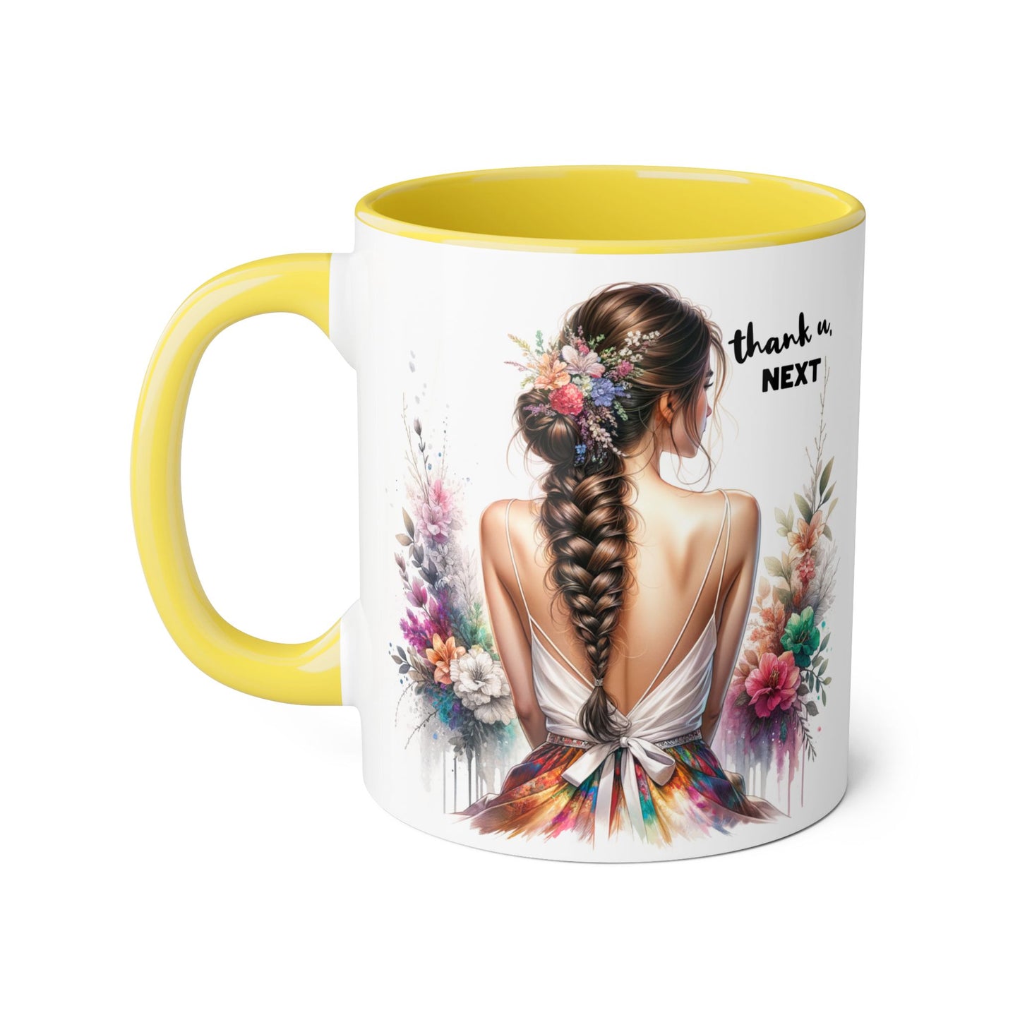 Thank U, Next Floral Thank You Accent Mug - Ideal Gift for Friends, Home Decor, Coffee Lovers, Birthday, Appreciation Moments, Artful Drinkware