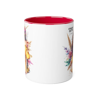 Straight Outta Divorced Humoristic Chic Floral Accent Mug, Stylish Coffee Cup, Trendy Teacup, Unique Gift for Friends, Perfect for Birthdays and Celebrations