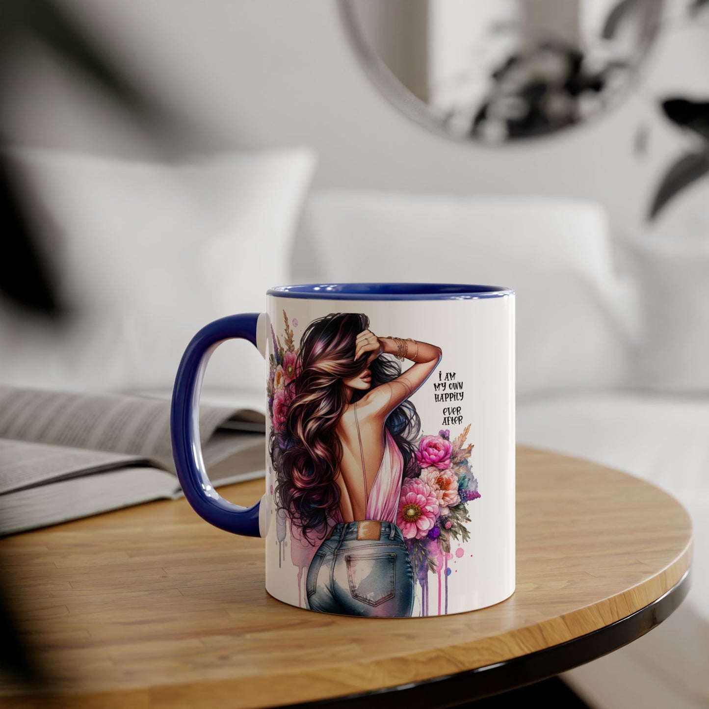 I Am My Own Happily Ever After Self-Love Floral Accent Mug - 11oz Inspirational Coffee Cup