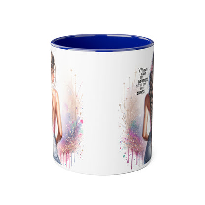 Money Can't Buy Happiness But It Can Buy Divorce Humoristic Empowered Woman Accent Mug, Inspirational Coffee Cup, Gift for Her, Motivational Mugs, Birthday Present, Unique Drinkware