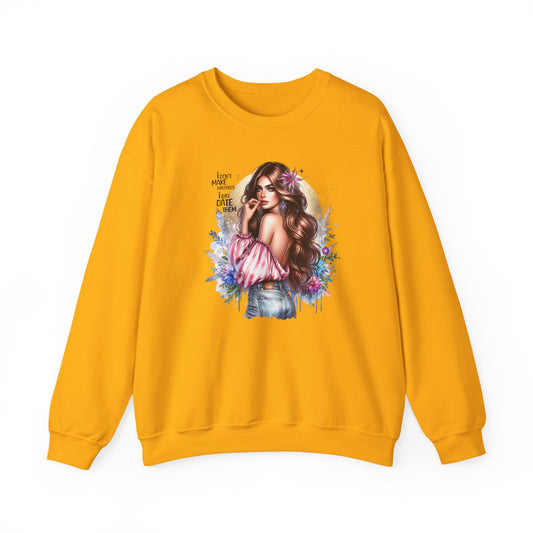 I Don't Make Mistakes, I Just Date Them Boho Chic Crewneck Sweatshirt, Cozy Gift for Her, Fashionable Layering Piece, Art-Inspired Apparel, Perfect for Special Occasions