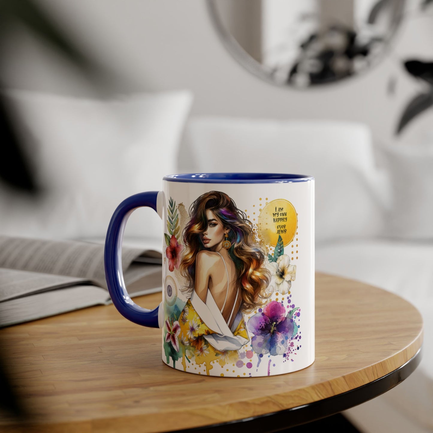I Am My Own Happily Ever After Inspirational Floral Accent Mug - 11oz Motivational Coffee Cup for Women