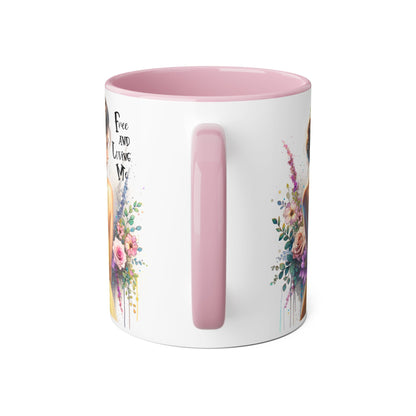 Floral Coffee Mug - Free and Loving Me, Artistic Gift for Her, Boho Style Coffee Cup, Inspirational Home Décor, Perfect for Birthdays, [...]