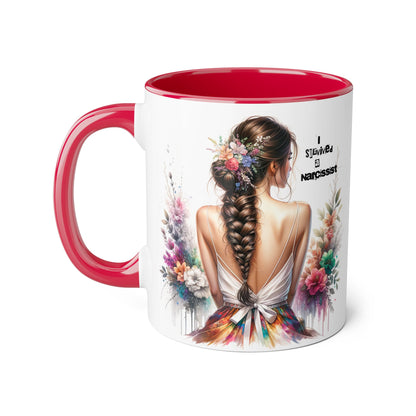 Beautiful Narcissist Accent Mug, Coffee Cup for Nature Lovers, Floral Mug, Birthday Gift, Self-Love, Inspirational Drinkware