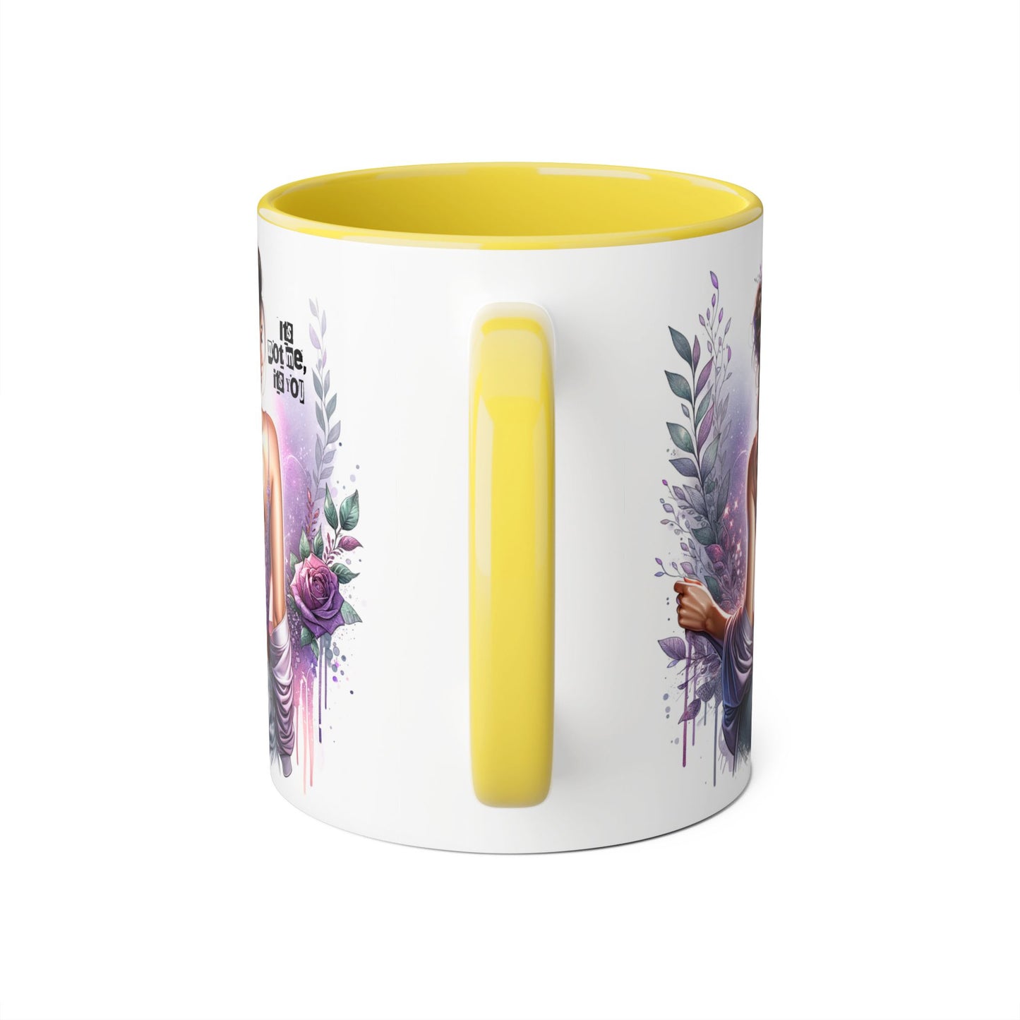 It's Not Me, It's You Humoristic Boho Chic Accent Mug, Inspirational Coffee Cup, Floral Design Mug, Unique Gift for Her, Self-Love and Motivation Mug