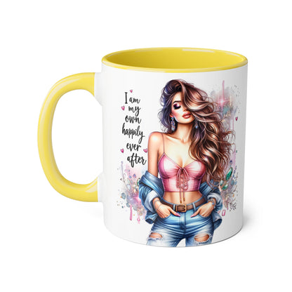 I Am My Own Happily Ever After Empowered Woman Accent Mug, Motivational Gift, Coffee Cup, Self-Love Mug, Feminine Decor, Inspirational Kitchenware