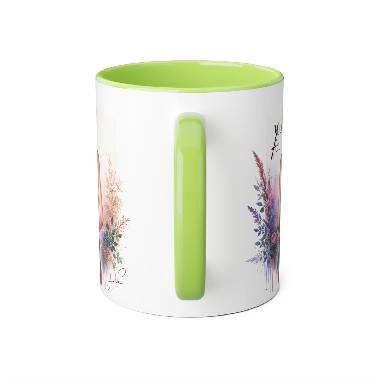 Yuck Fou Stylish Floral Accent Mug, Gift for Friends, Motivational Coffee Cup, Cute Home Decor, Art Lover's Mug, Perfect for Holidays
