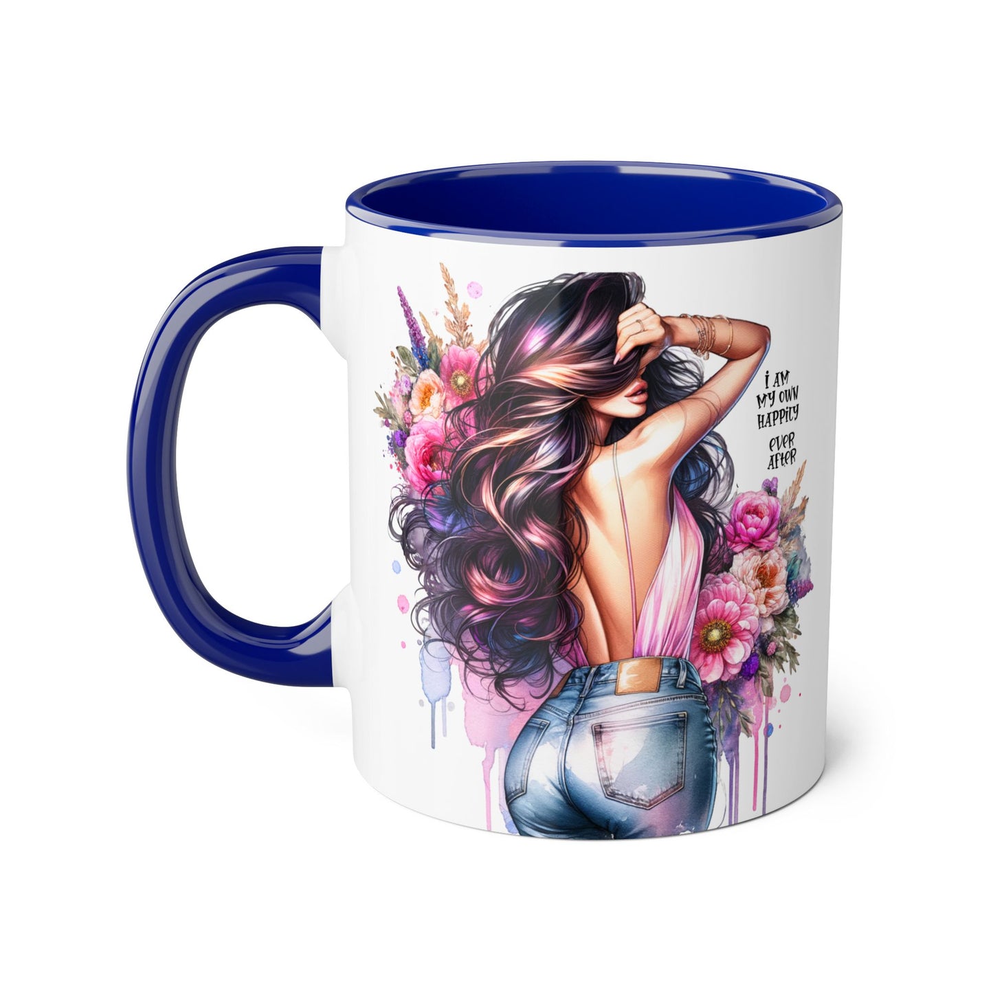 I Am My Own Happily Ever After Self-Love Floral Accent Mug - 11oz Inspirational Coffee Cup