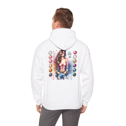 I Am My Own Happily Ever After Trendy Graphic Hoodie for Women - Colorful Art Design