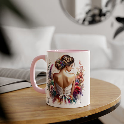 Single AF Floral Elegance Mug, Custom Coffee Cup, Gift for Her, Bridesmaid Present, Artful Design, Home Decor