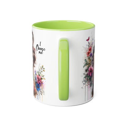 I Choose Me  Floral Accent Mug, 11oz Coffee Cup, Self-Love Gift, Inspirational Drinkware, Unique Home Decor, Feminine Art Mug